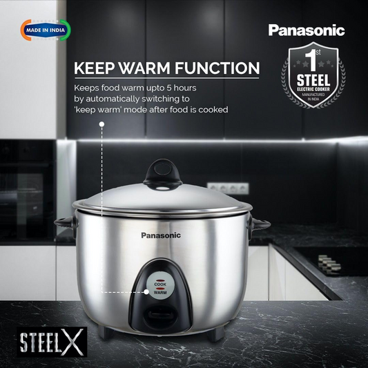 Panasonic SR-G18(SUS) Electric Rice Cooker – 1.8L, Stainless Steel