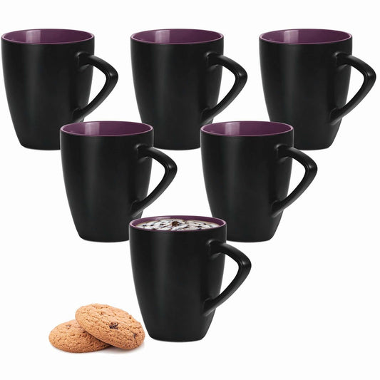 Treo Delta Ceramic Mug Set – 240 ml (Set of 6)