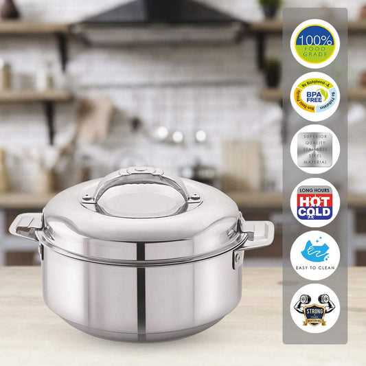 Cello Maxima 10L Stainless Steel Double-Walled Insulated Casserole