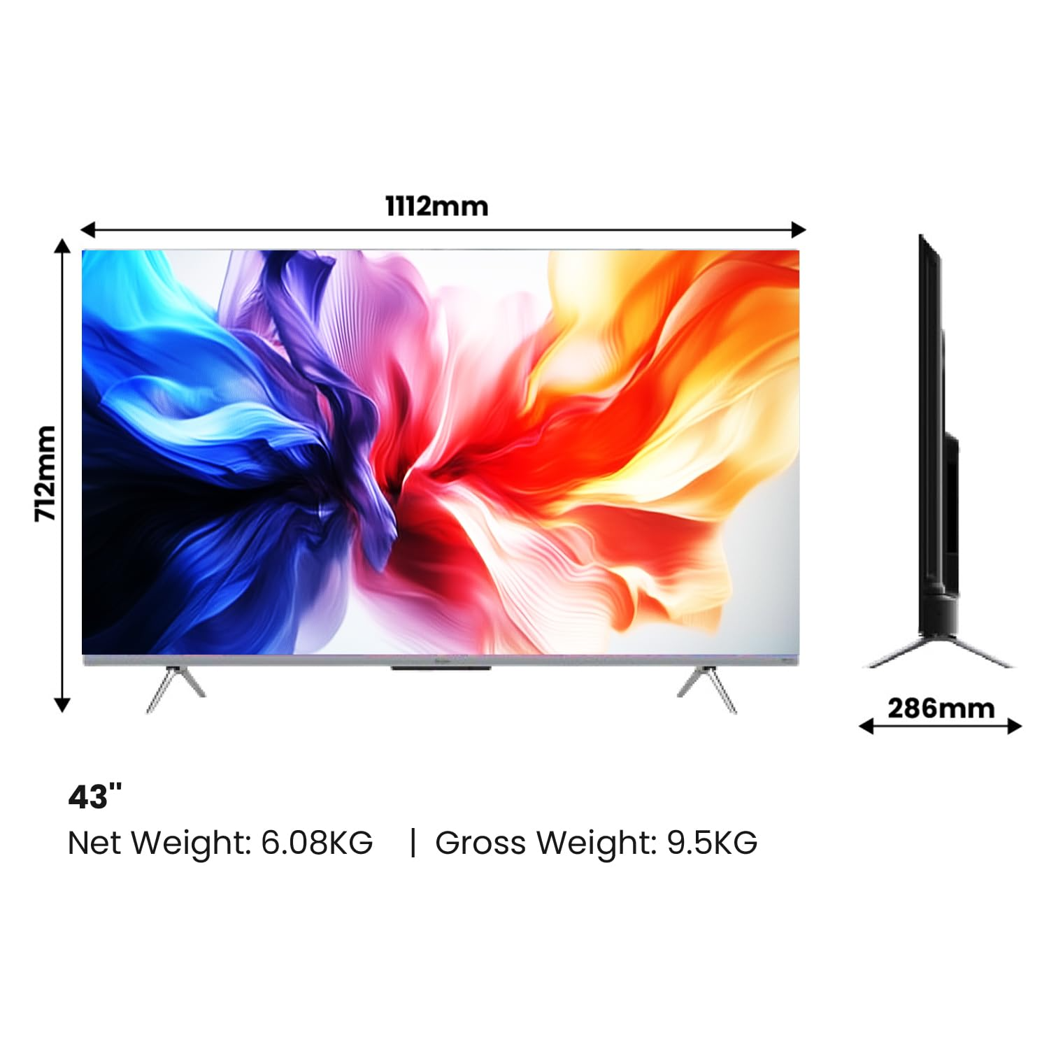 Haier 43 Inch 4K Ultra HD Smart Google TV 43P7GT-P with Dolby Vision & Dolby Atmos