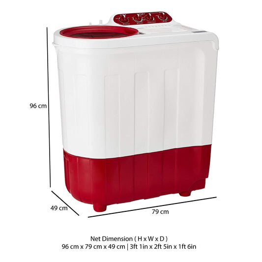Whirlpool 7 kg Semi-Automatic Top Load Washing Machine – ACE 7 Supreme Plus, Coral Red (30330)