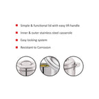 Cello Maxima 10L Stainless Steel Double-Walled Insulated Casserole
