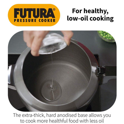 Hawkins Futura 2L Pressure Cooker – Hard Anodised Aluminium, FP20, Ideal for 2–3 Persons