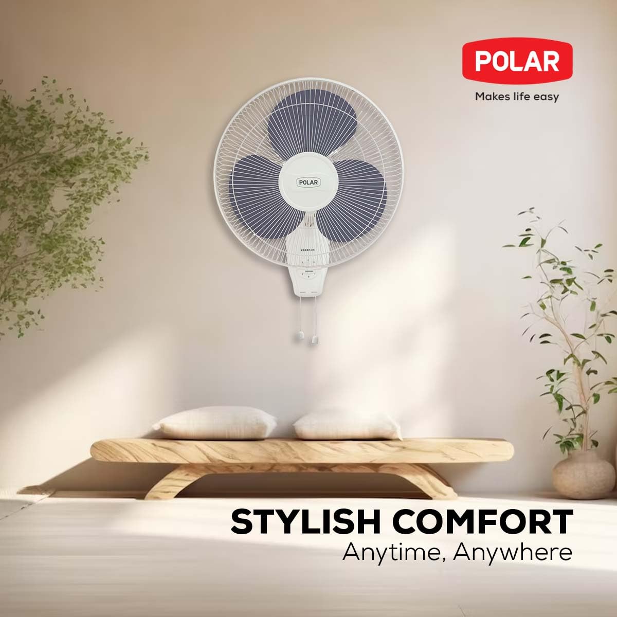 Polar Annexer MB 400mm Wall Fan – 3-Speed, 100% Copper Motor, Oscillating