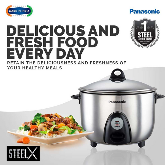 Panasonic SR-G18(SUS) Electric Rice Cooker – 1.8L, Stainless Steel