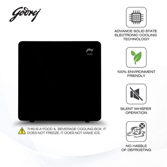 Godrej 30 L Qube Personal Standard Single door Cooling Solution (TEC Qube 30L HS Q103, Black)