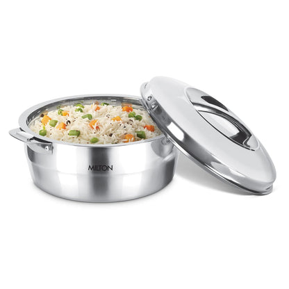 Milton Empress 2000 Stainless Steel Casserole – 1900 ml, Double-Walled Insulated Hot Pot