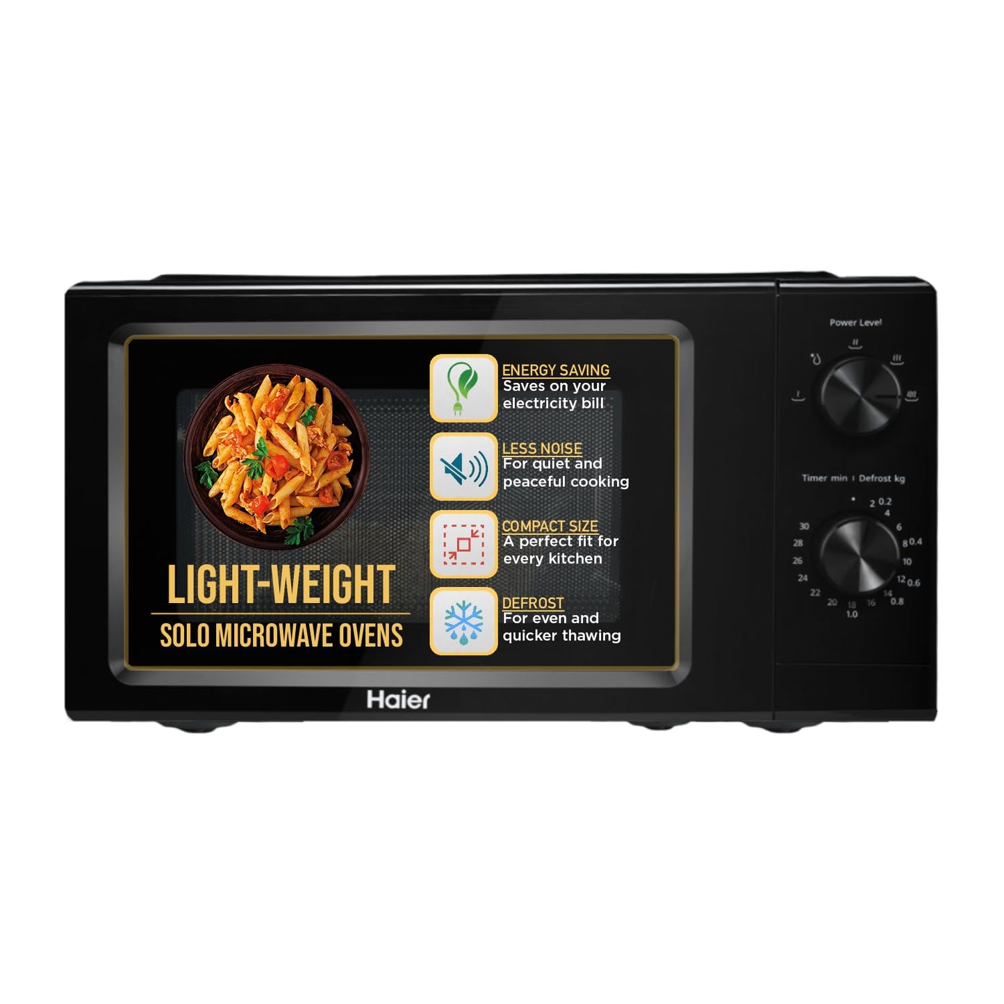 Haier Solo Microwave Oven – 19 Litres (Model: HIL1901MBPB)