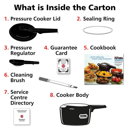 Hawkins Futura 2L Pressure Cooker – Hard Anodised Aluminium, FP20, Ideal for 2–3 Persons