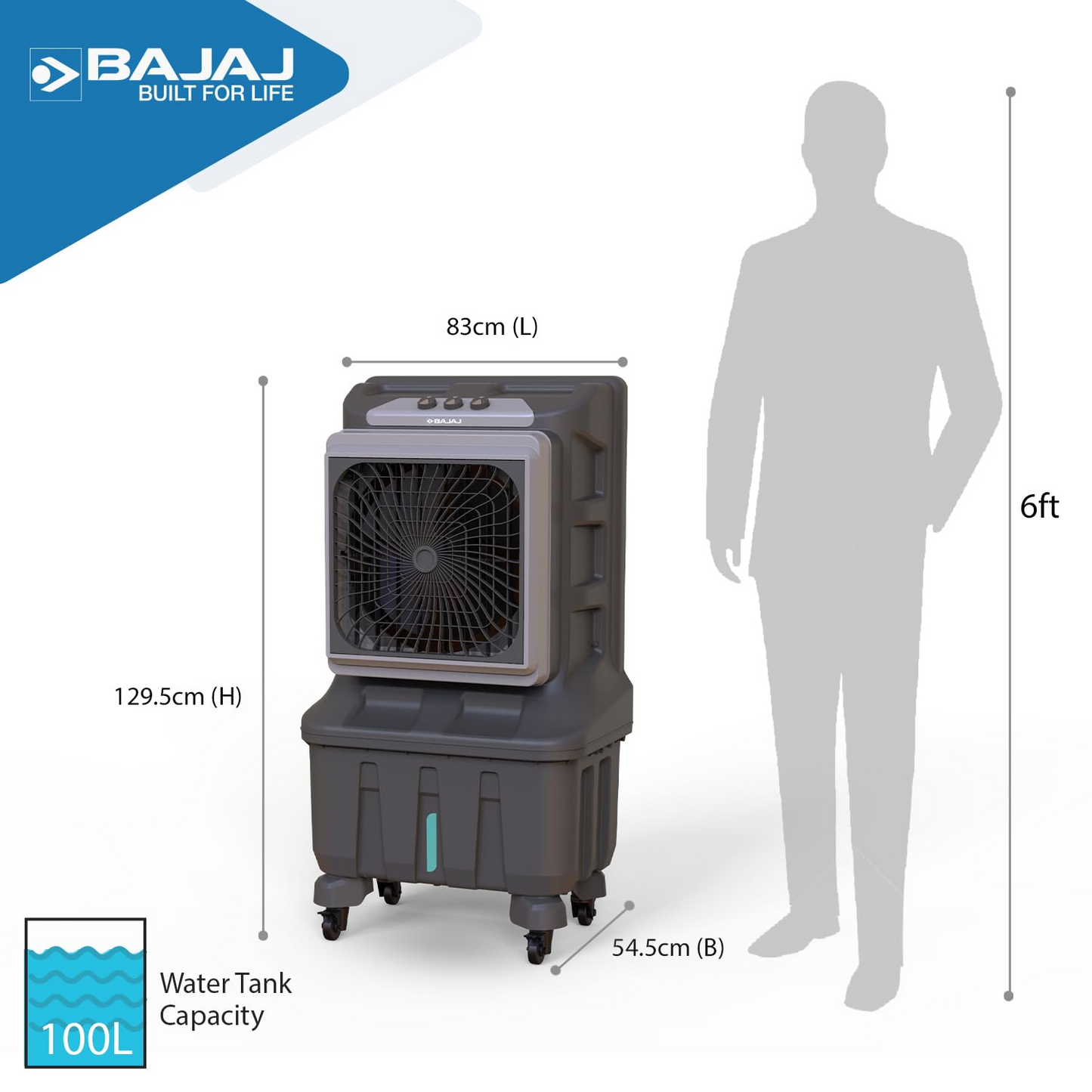 Bajaj XForce 100 Desert Air Cooler with 100L Tank & Turbo Fan Technology