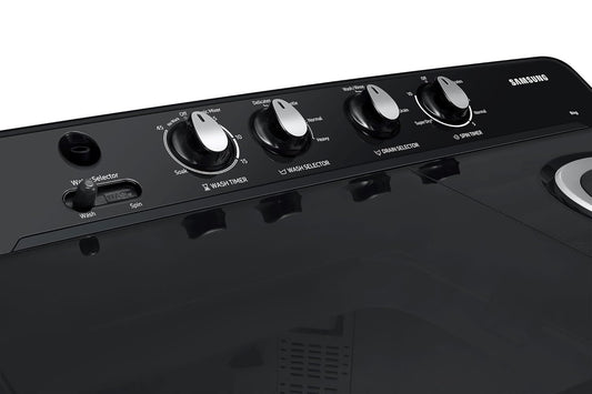 Samsung 8 kg, 5 star, Semi-Automatic Top Load Washing Machine (WT80C4200GG/TL, Air Turbo Drying, Light Gray, 5 Year Warranty on Wash Motor)