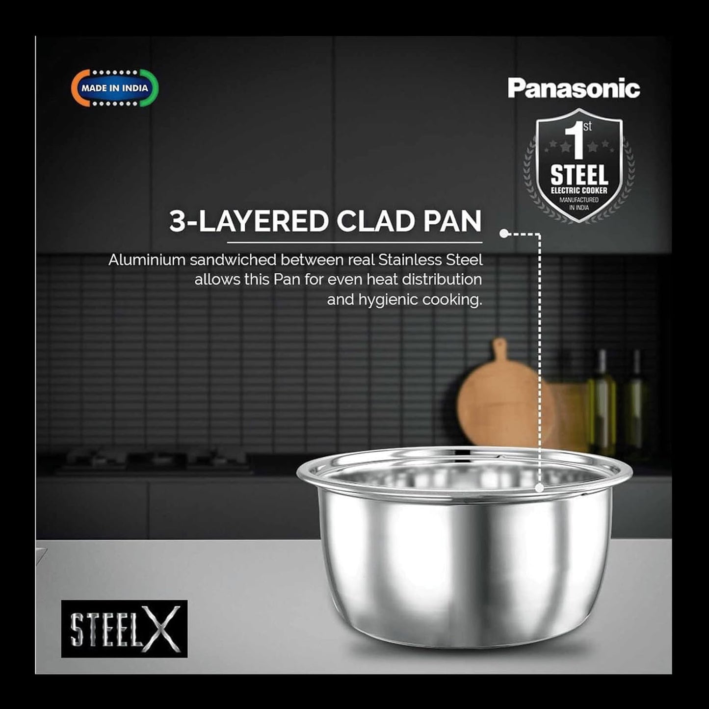 Panasonic SR-G18(SUS) Electric Rice Cooker – 1.8L, Stainless Steel