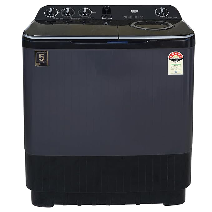 Haier 9 Kg 5 Star Semi Automatic Top Loading Washing Machine HTW90-196BBK