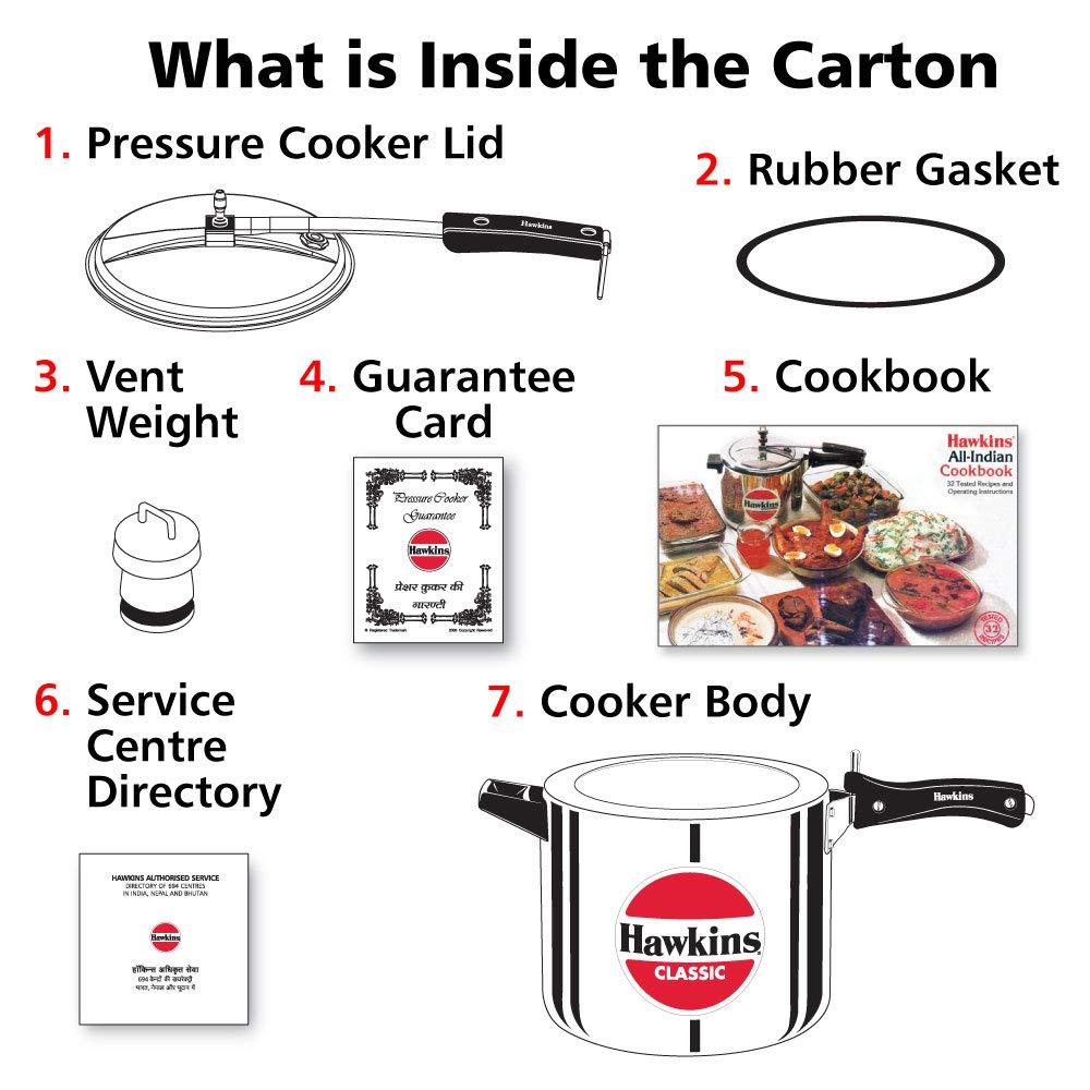 Hawkins Classic 10L Pressure Cooker – Virgin Aluminium | CL10 | For 8–12 People