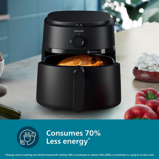 Philips Airfryer NA130/00 (1000 Series) – 6.2L, 1700W, Analog Controls – Black