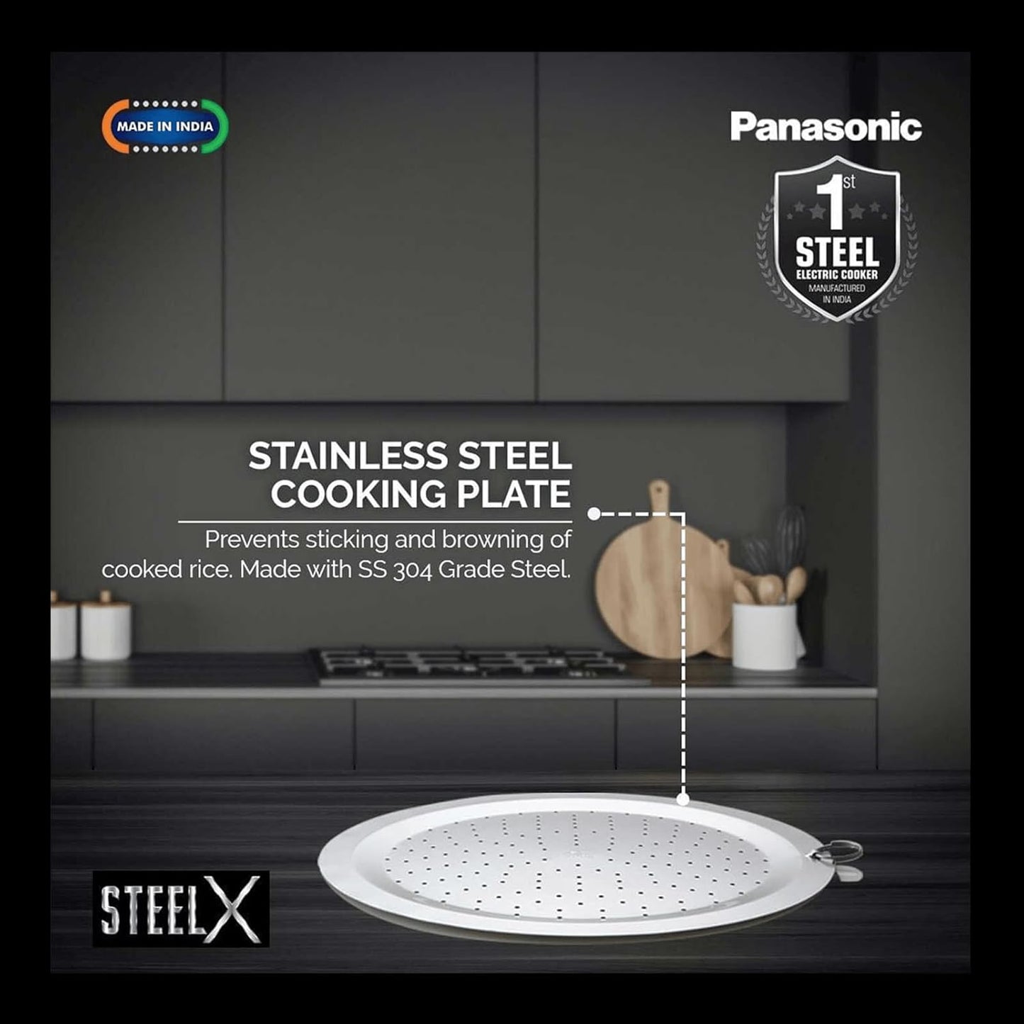Panasonic SR-G18(SUS) Electric Rice Cooker – 1.8L, Stainless Steel