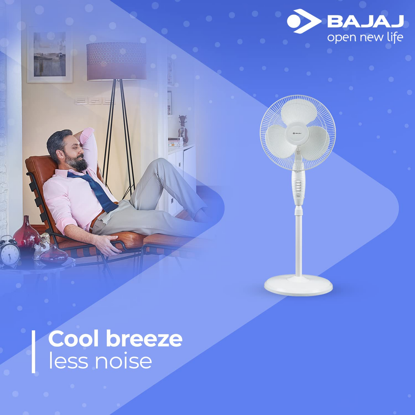 Bajaj Esteem 400MM Pedestal Fan with Copper Motor, Oscillation & High Air Delivery