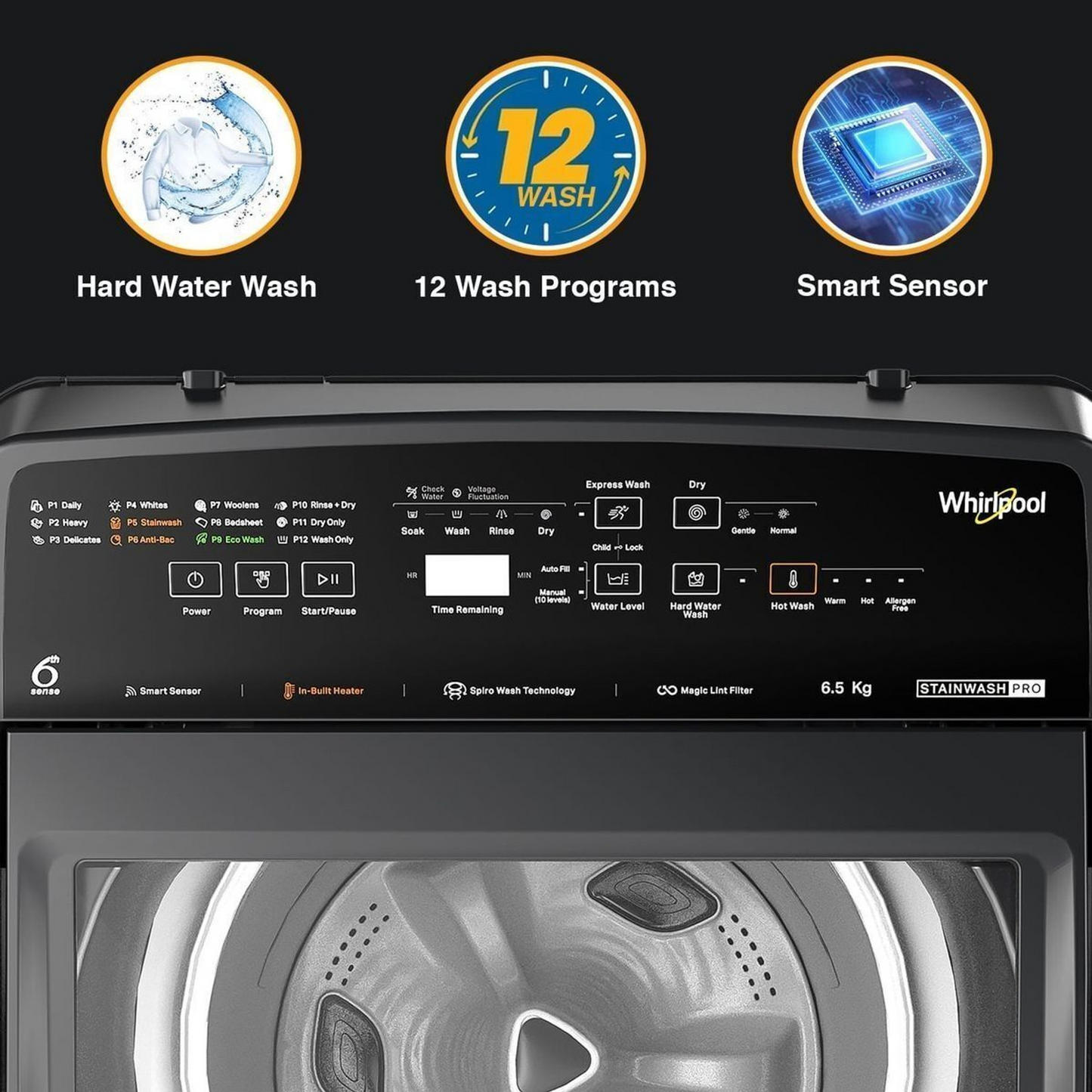 Whirlpool Whitemagic Elite 7.5 Grey 10YMW Fully Automatic Top Load Washing Machine