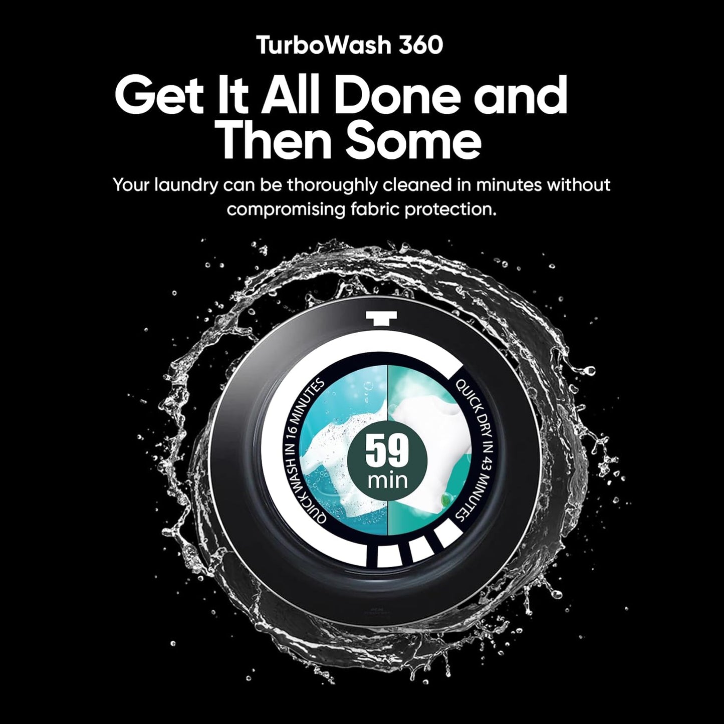LG FWT1310BG 13kg/10kg AI Direct Drive™ WashTower™ with TurboWash™ 360°, Steam+, and SmartThinQ® (Black Steel)