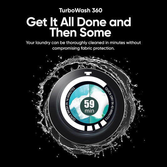 LG FWT1310BG 13kg/10kg AI Direct Drive™ WashTower™ with TurboWash™ 360°, Steam+, and SmartThinQ® (Black Steel)