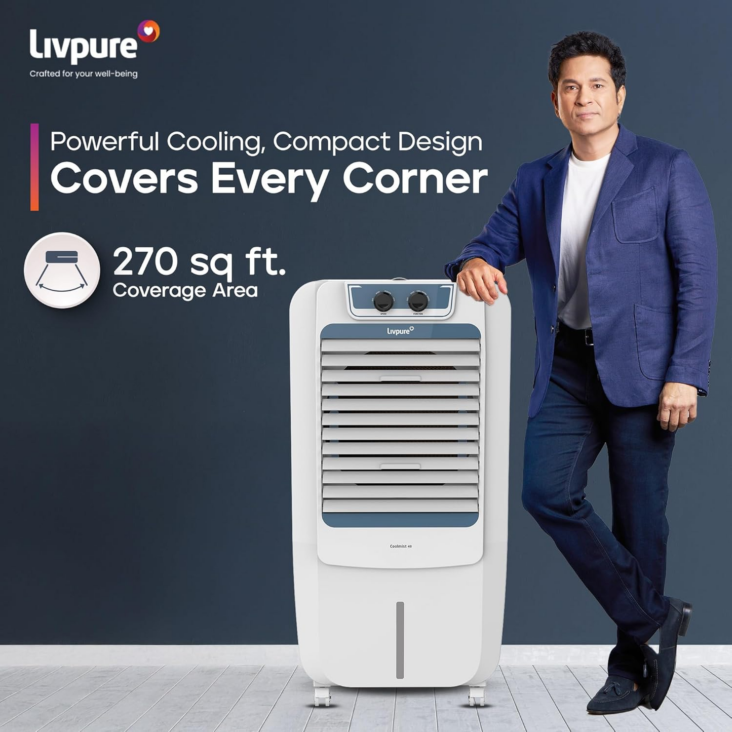 Livpure Coolmist 48L Personal Air Cooler with Honeycomb Cooling Pads