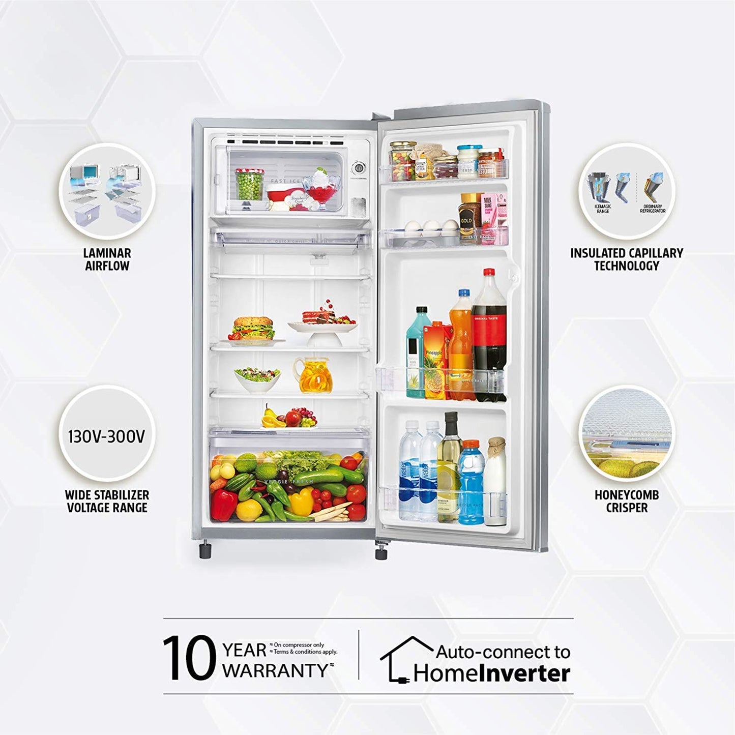 Whirlpool 190 L Single Door Refrigerator – 205 IMPC PRM 3S Lumina Steel‑Z (72511)