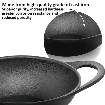 Hawkins Futura Cast Iron Kadhai with Glass Lid (2 L)