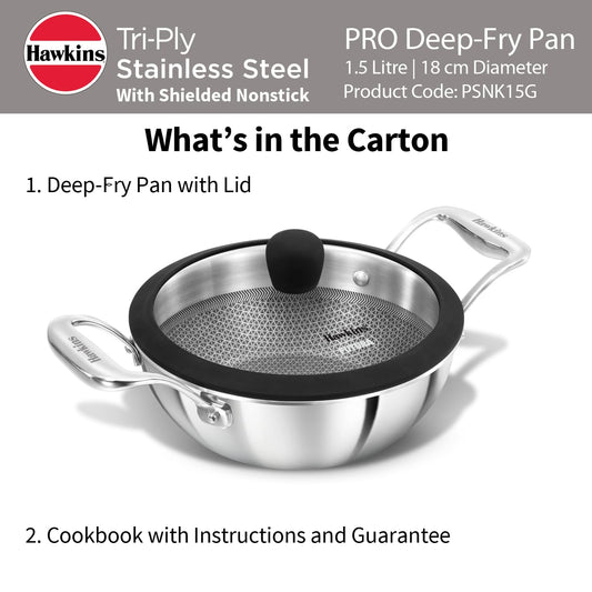Hawkins PSNK15G Triply Shielded Nonstick Kadhai (1.5 L)