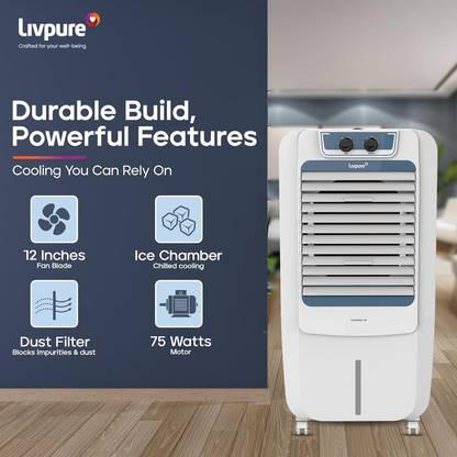 Livpure Coolmist 48L Personal Air Cooler with Honeycomb Cooling Pads