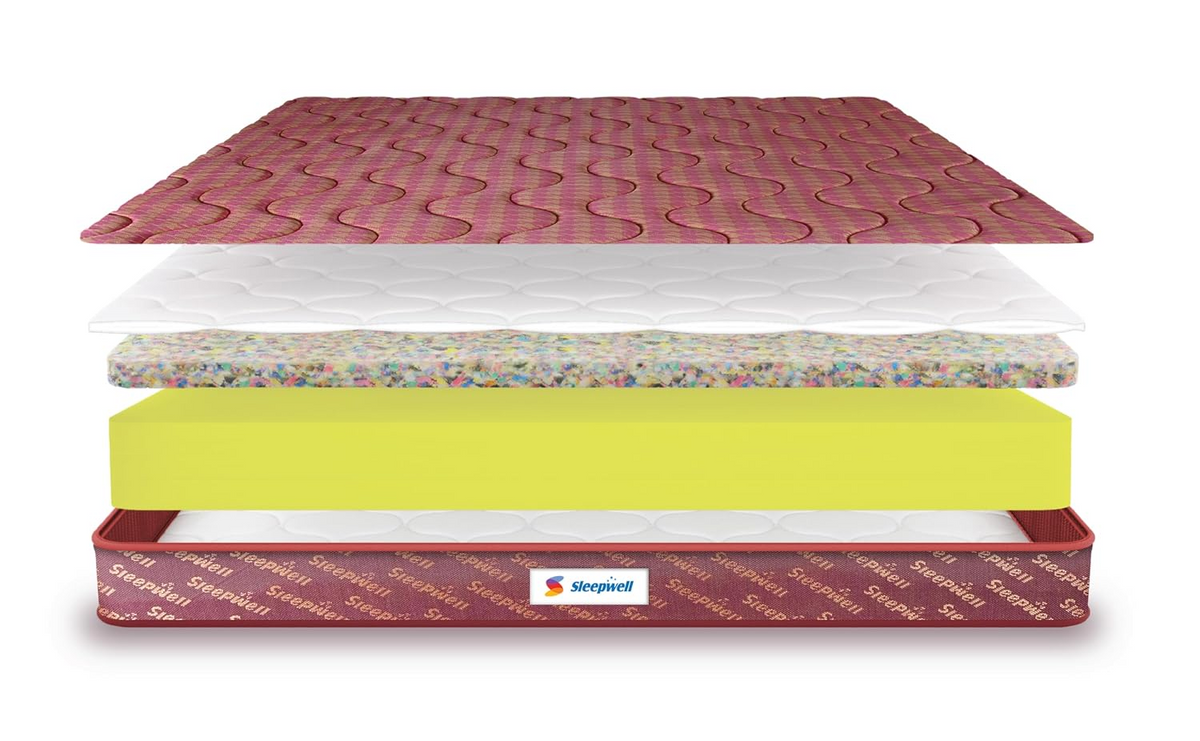 Sleepwell Tarang Ortho 5 Inches Mattress | King 5" | 78" × 72" (12.7 cm × 198 cm × 183 cm)