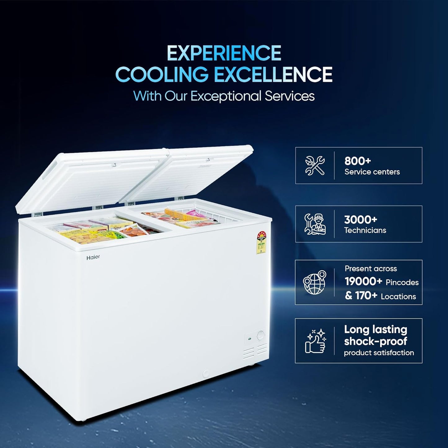 Haier HFC-320DM5 – 320L 5-Star Double Door Hard Top Convertible Deep Freezer