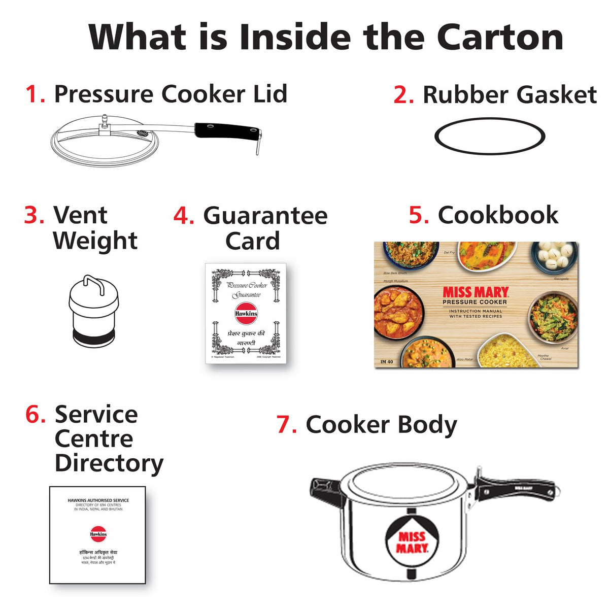 Hawkins Miss Mary 5L Pressure Cooker – Virgin Aluminium, MM50, For 5–7 Persons