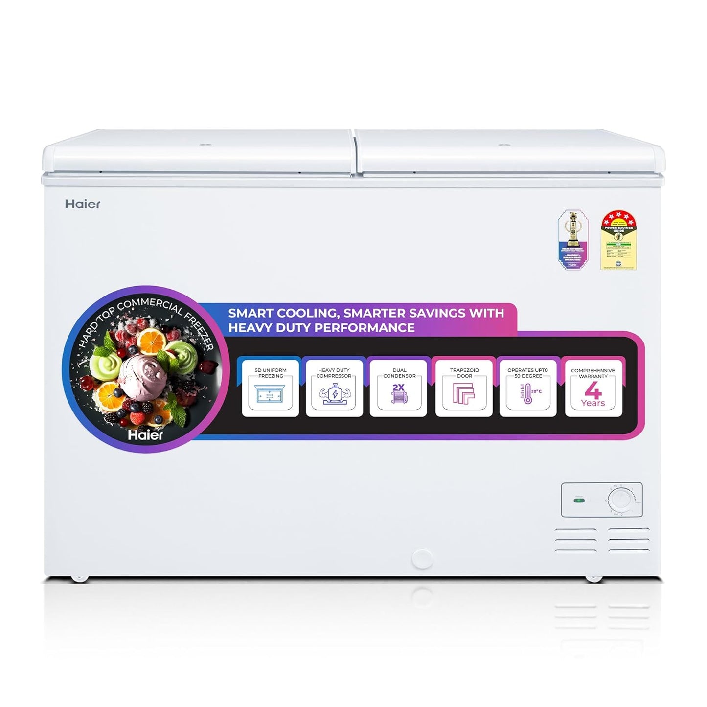 Haier HFC-320DM5 – 320L 5-Star Double Door Hard Top Convertible Deep Freezer