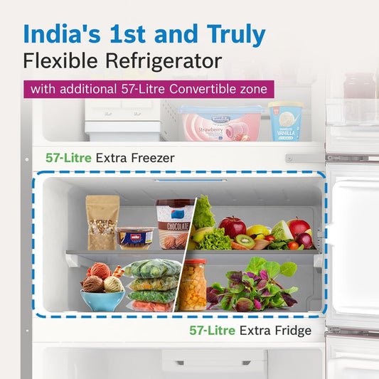 Bosch CMC33K03NI 303L Triple Door Refrigerator – Convertible, Inverter, Silver