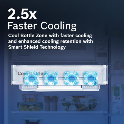 Bosch 207 L,3 Star, Single Door, Direct Cool Refrigerator with Chrome handle, Multi box and cool bottle zone (CST20W33NI, Feather Wine)