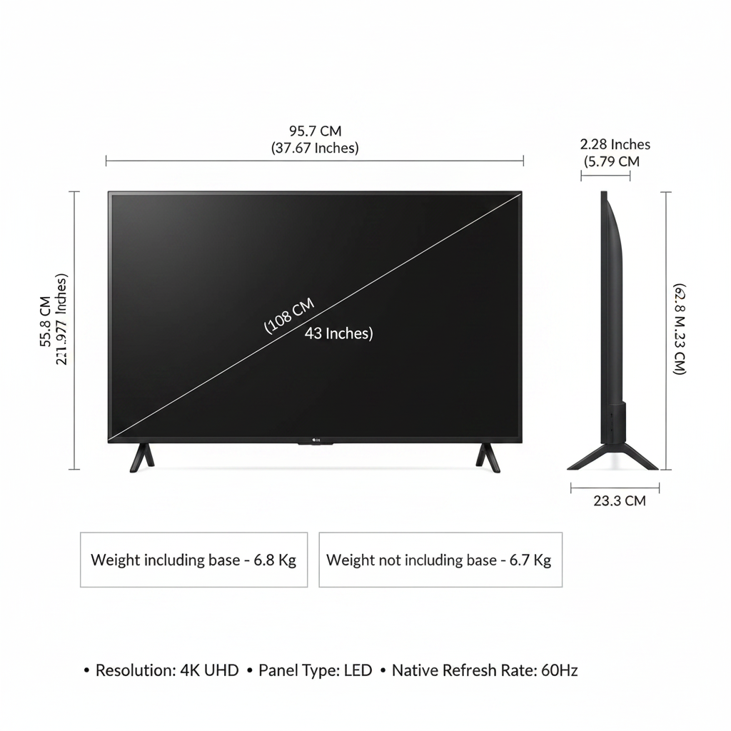 LG 43UA73806LA 43 Inch 4K UHD AI Smart TV