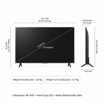 LG 43UA73806LA 43 Inch 4K UHD AI Smart TV