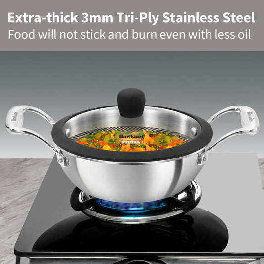 Hawkins PSNK15G Triply Shielded Nonstick Kadhai (1.5 L)