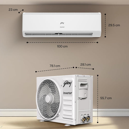Godrej 1.5 Ton 3 Star Inverter Split AC (SIH 18ITC3-WWS) – Hot & Cold, 5-in-1 Convertible Cooling, Copper Condenser