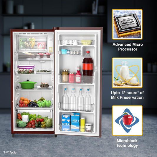 Whirlpool Vitamagic Pro 192L 3-Star Single Door Refrigerator (Wine Dafne, Model: 73431)