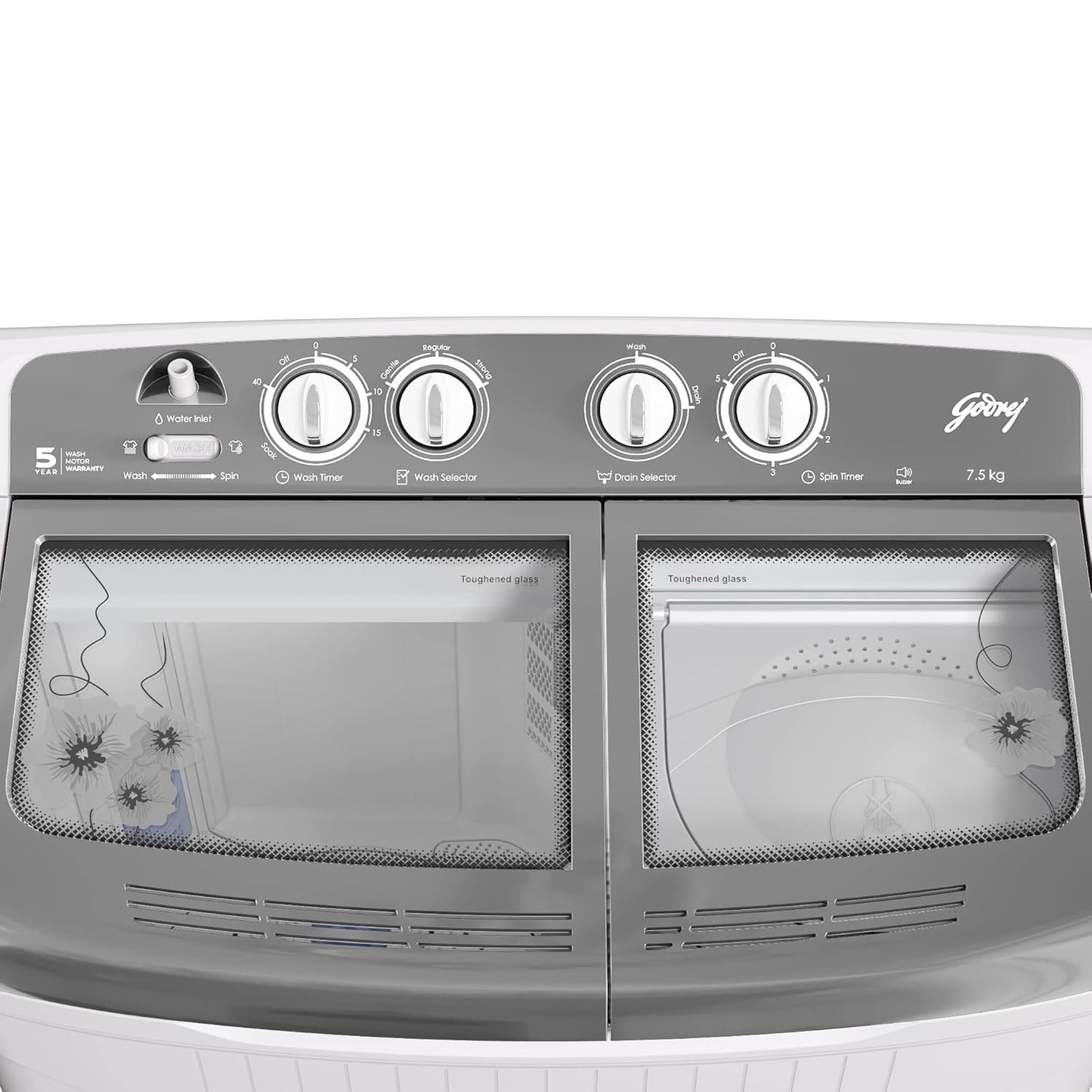 Godrej WS EDGE 75 5.0 TB3 M STGR – 7.5 kg Semi‑Automatic Top‑Load Washing Machine