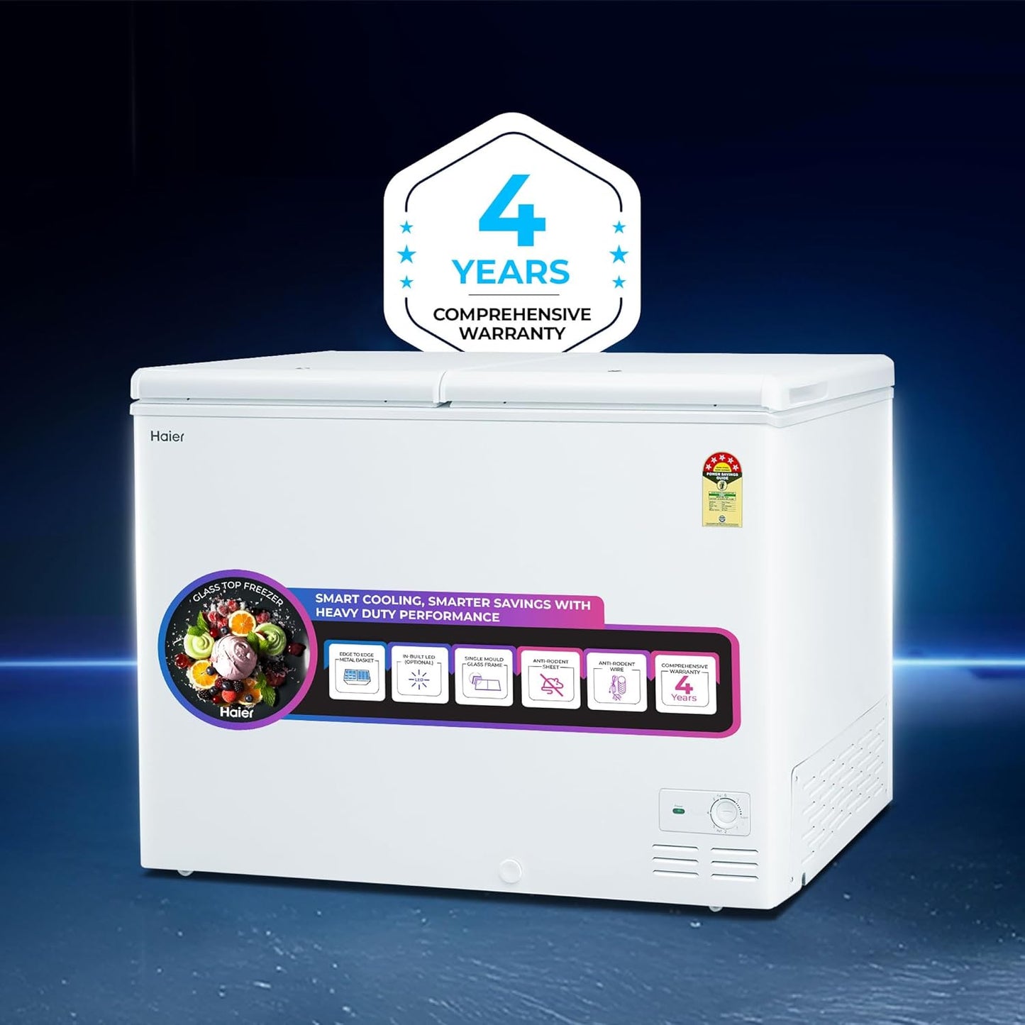 Haier HFC-500DM5 – 500L 5-Star Double Door Hard Top Convertible Deep Freezer