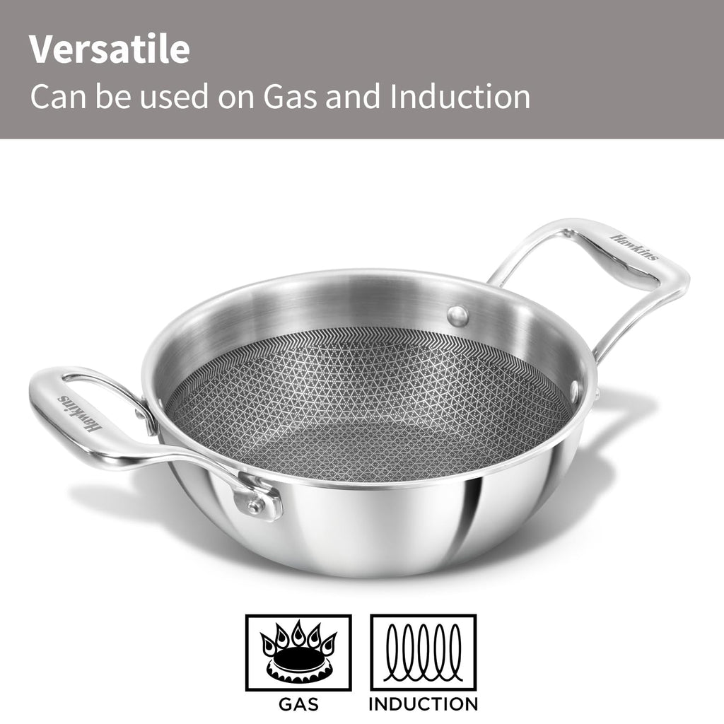 Hawkins PSNK15G Triply Shielded Nonstick Kadhai (1.5 L)