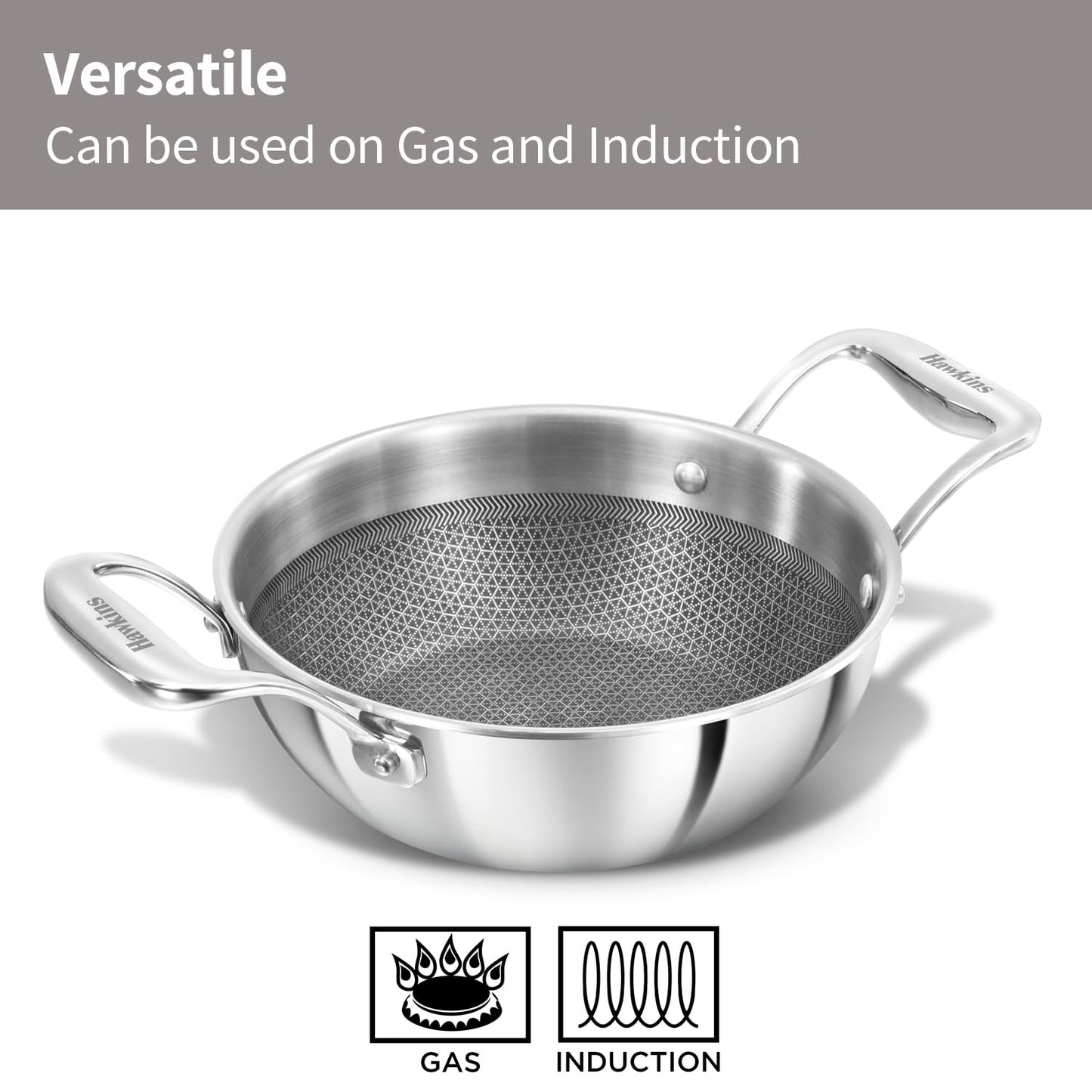 Hawkins PSNK15G Triply Shielded Nonstick Kadhai (1.5 L)