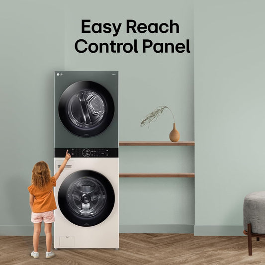 LG FWT1310BG 13kg/10kg AI Direct Drive™ WashTower™ with TurboWash™ 360°, Steam+, and SmartThinQ® (Black Steel)