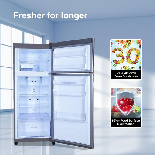Godrej RT EONALPHA 250B RI ST GL (Steel Glow) – 234L Frost-Free Double Door Refrigerator