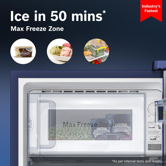 187 L 3 Star Capacity Single Door, Direct Cool Refrigerator with MultiBox, Cool Bottle Zone, XL Dry Storage (CST18B33PI, Pedestal, Blue Feather)