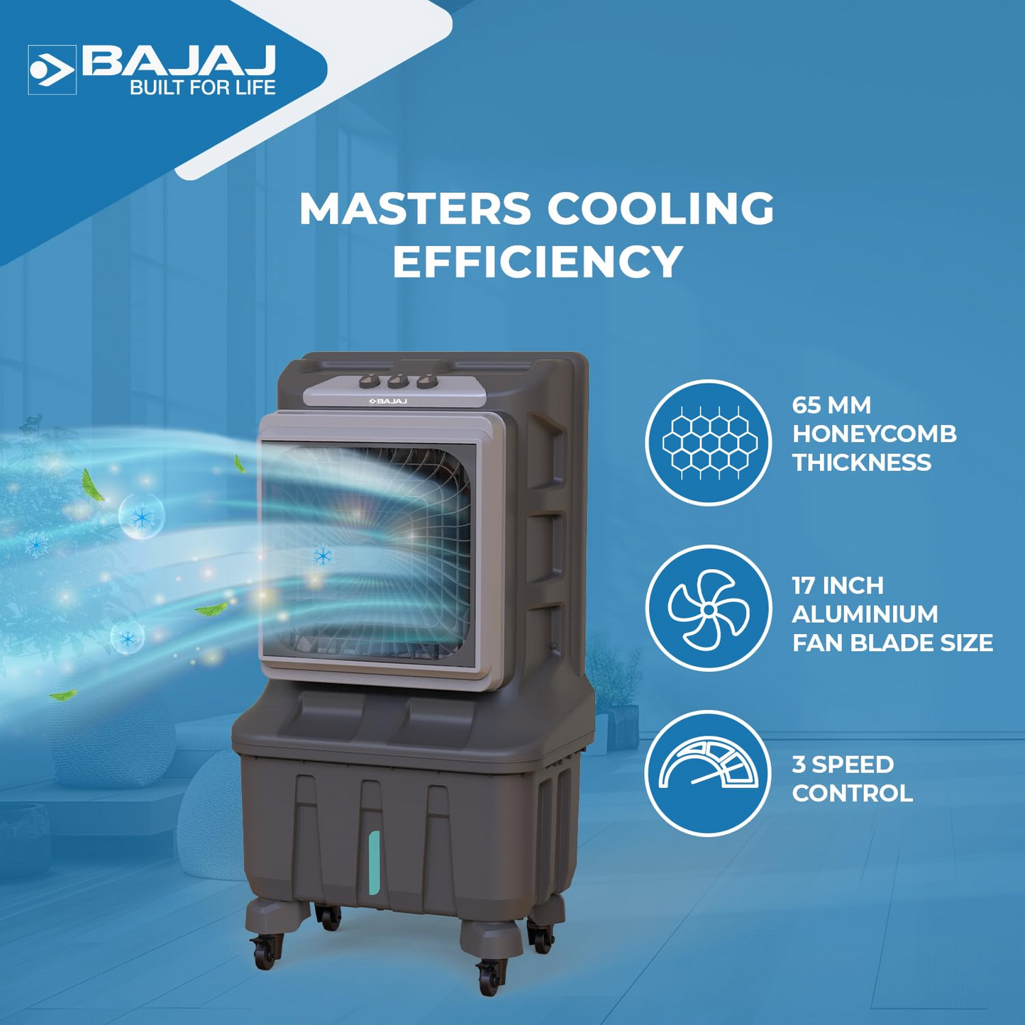 Bajaj XForce 100 Desert Air Cooler with 100L Tank & Turbo Fan Technology