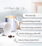 Treo Marble Ceramic Mug Set – 240 ml (Set of 2)