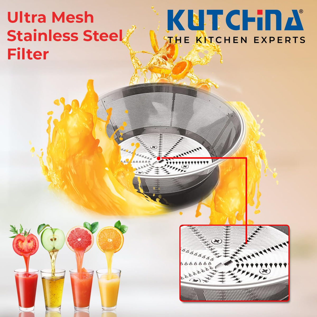Kutchina Viena 500W Juicer Mixer Grinder – 2 Jars, Centrifugal Juicer